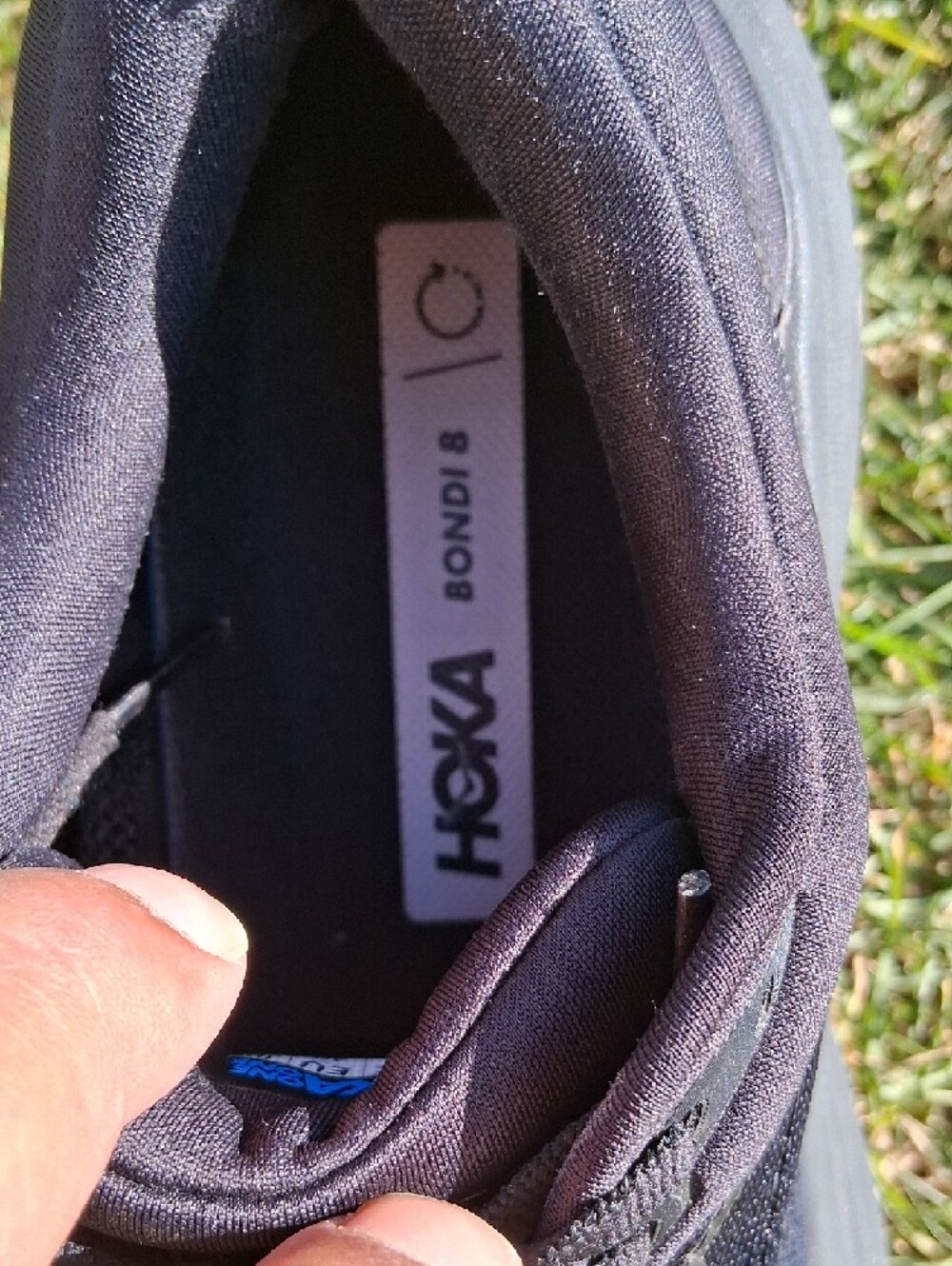 Hoka Bondi 8 Women's/Unisex Plush Navy Running Shoes - Picture 10 of 13